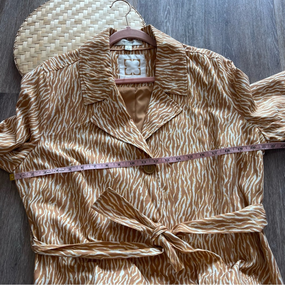 Liz Claiborne zebra tiger‎ printed trench coat NEW - Picture 4 of 6